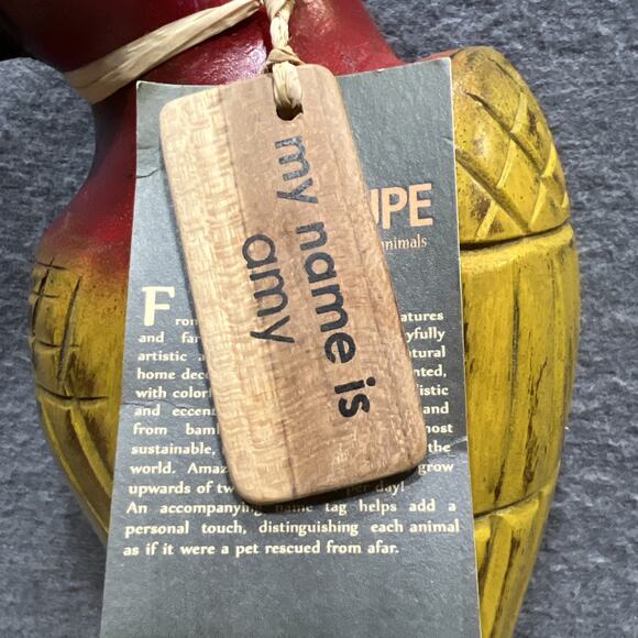 Vintage Recupe Hand Carved Hanging Hand Painted Parrot 15” - Picture 4 of 14